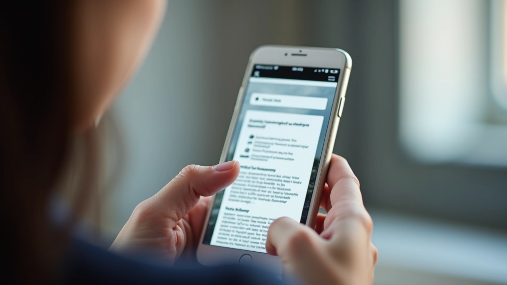 Close-up van smartphone scherm met niet-geoptimaliseerde website - kleine tekst, overlappende elementen, moeilijk te gebruiken interface