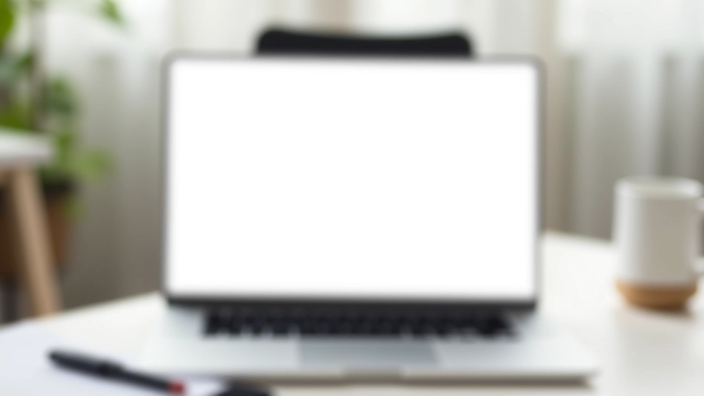 Laptop met een clean contactpagina ontwerp, minimalistisch, veel witruimte