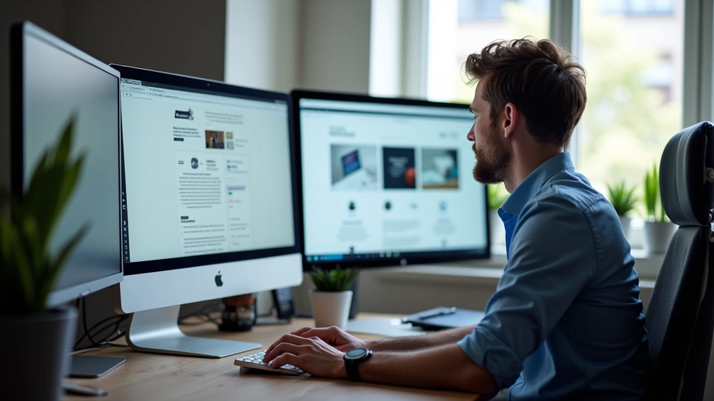 Webdesign studio werkplek met computers en websites